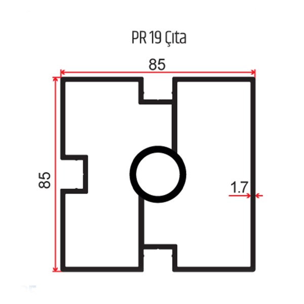 85x85 Üç Kanallı Dikme